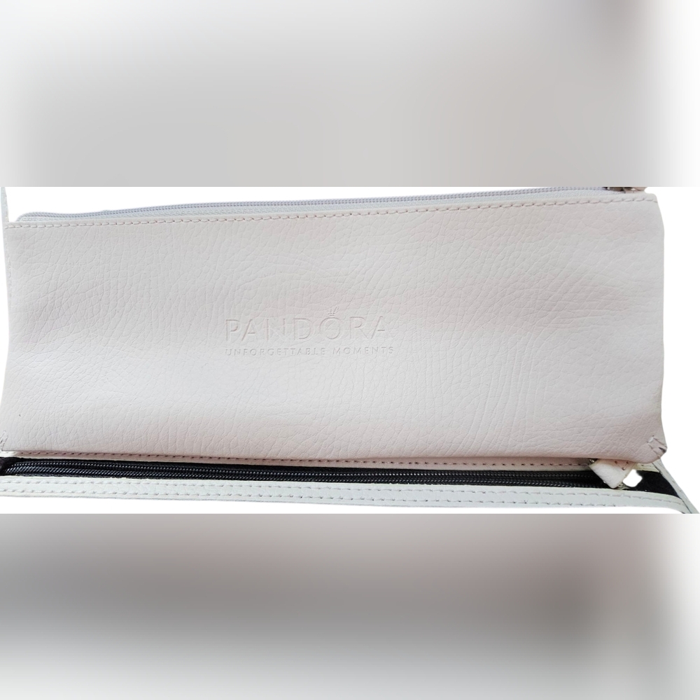 Pandora Unforgettable Moments Cream Leather Travel Jewelry Case Clutch Wallet  - Picture 7 of 9